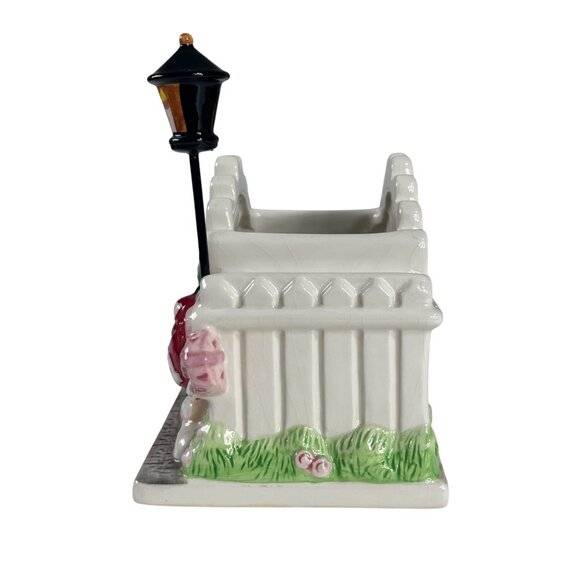 M&Ms Ceramic Figurine Planter Featuring Candy Holder Bench Fence Lamp Post - Picture 3 of 10